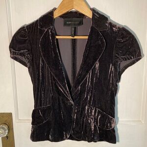 BCBGMAXAZRIA Velvet Blazer in Dark Brown